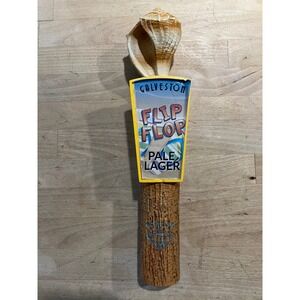 Galveston Island Brewing Flip Flop Pale Lager Beer Tap Handle with Shell Topper